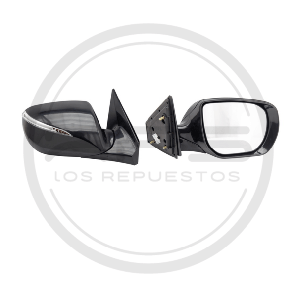ESPEJO PUERTA DERECHA NEGRO ELECTRICO CON LUZ HYUNDAI SANTA FE MODELO 2014 AL 2016