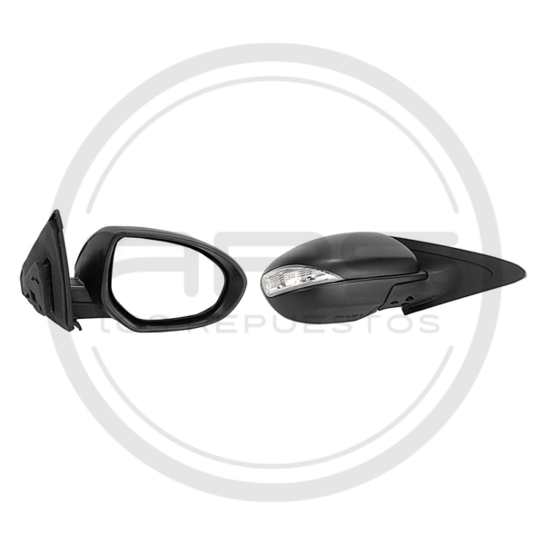 ESPEJO PUERTA DERECHA NEGRO ELECTRICO CON LED MAZDA 3 MODELO 2012 AL 2015