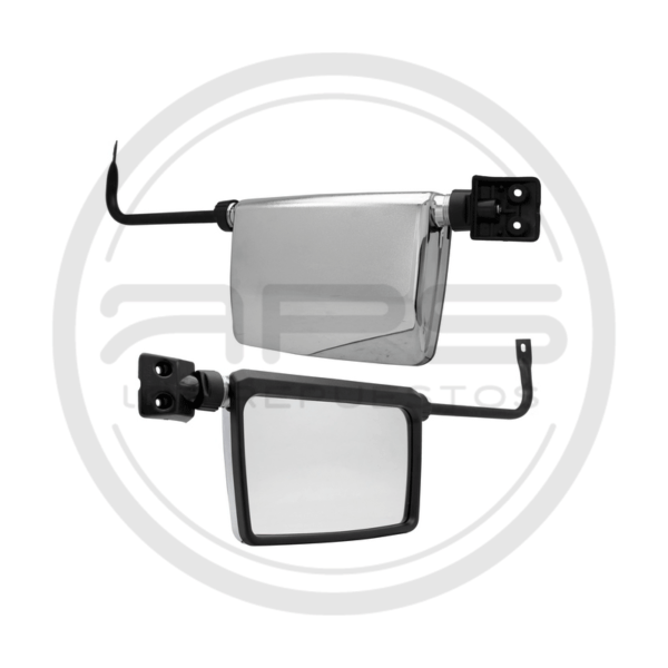ESPEJO PUERTA DERECHA CROMADO MANUAL MITSUBISHI LARGO MONTERO CUADRADO MODELO 1983