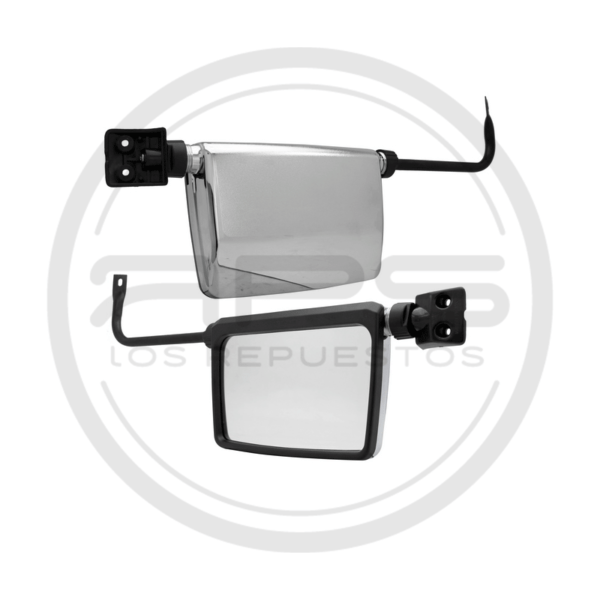ESPEJO PUERTA IZQUIERDA CROMADO MANUAL MITSUBISHI LARGO MONTERO CUADRADO MODELO 1983