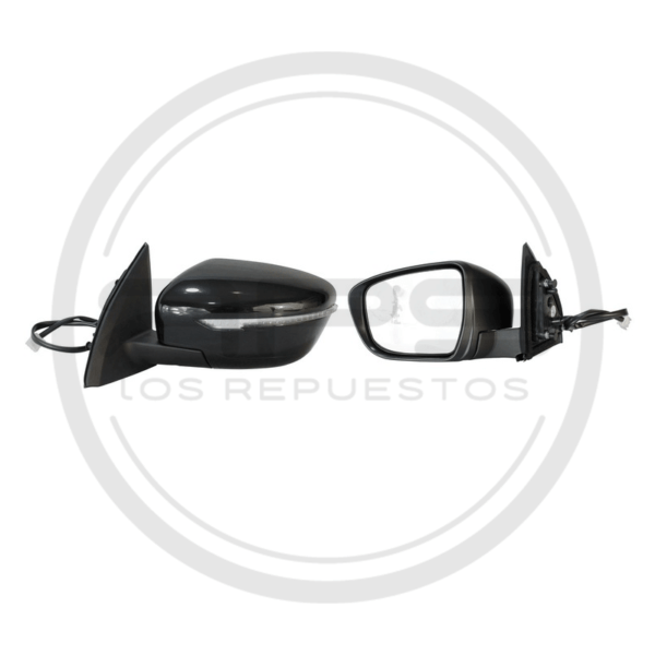 ESPEJO PUERTA IZQUIERDA NEGRO ELECTRICO CON LUZ - ABA NISSAN QASHQAI MODELO 2015