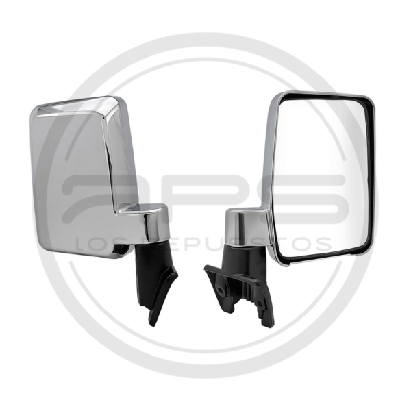 ESPEJO PUERTA DERECHA CROMADO MANUAL BASE METAL TOYOTA FJ-62 MODELO 1987