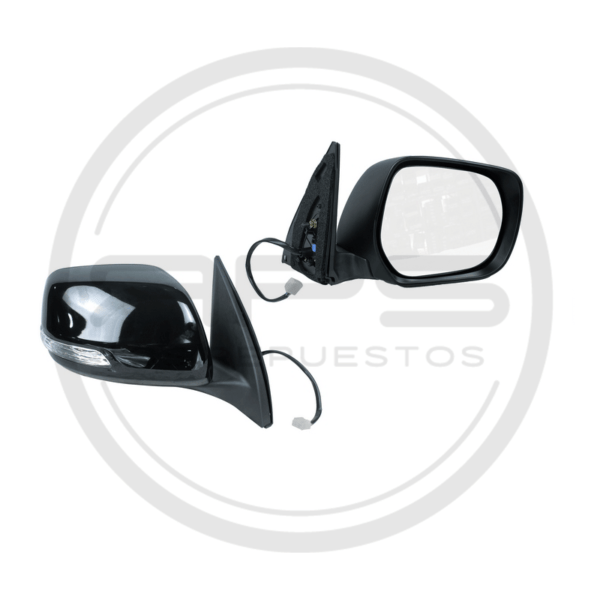 ESPEJO PUERTA DERECHA NEGRO ELECTRICO ABATIBLE CON LED TOYOTA LAND CRUISER PRADO FJ150 MODELO 2010 AL 2013