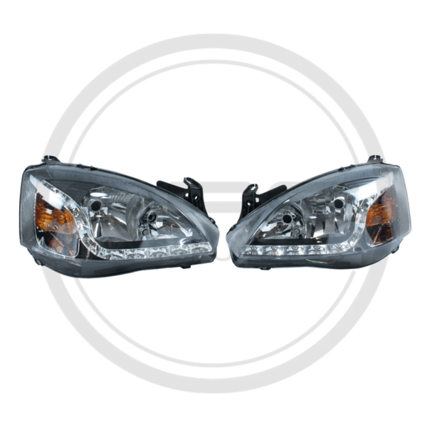 FAROLA DERECHA/IZQUIERDA NEGRA SET CHEVROLET CORSA EVOLUTION MODELO 2003 AL 2007