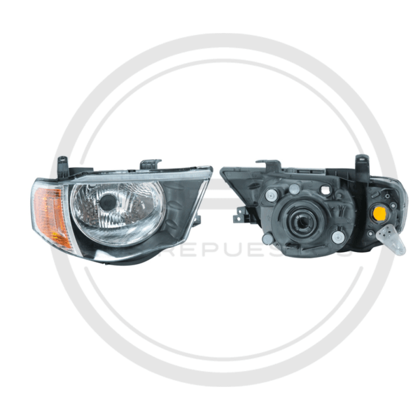 FAROLA DERECHA NEGRO MITSUBISHI/AMBAR L200 SPORTERO MODELO 2007 AL 2014