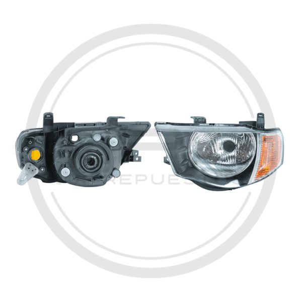 FAROLA IZQUIERDA NEGRA MITSUBISHI/AMBAR L200 SPORTERO MODELO 2007 AL 2014