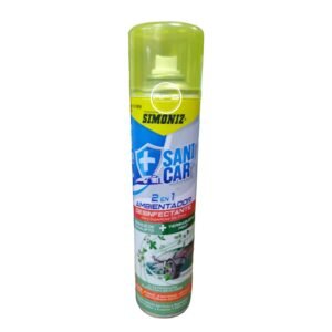 AMBIENTADOR DESINFECTANTE 2 EN 1 SANICAR "SIMONIZ" BOSQUE DE EUCALIPTO+YERBA BUENA 400ML.