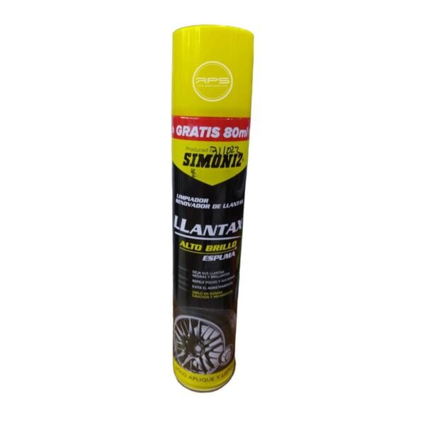 LIMPIADOR RENOVADOR DE LLANTAX ALTO BRILLO ESPUMA "SIMONIZ" 480ML